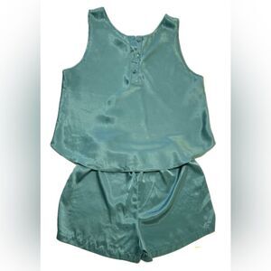 Elegant Teal Satiny Pajama Set